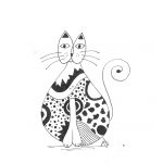 Patterned Cat (pen & ink)