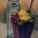 Glass and flowers (pastel study on paper – A3, 29.7 x 42.0cm)